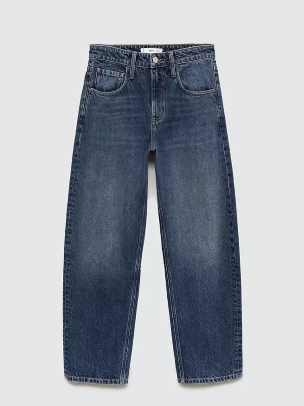 MANGO High Waist Barrel Jeans Dark Wash 8 (EUR 40)